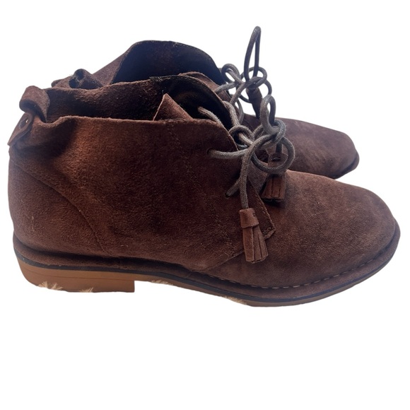 Women sz 8 hushpuppies  Cyra dark brown suede hw054290 200 ankle chukka boots - Picture 3 of 11